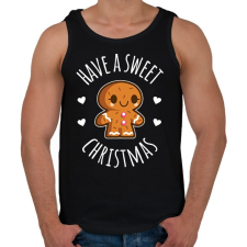 PRINTFASHION Have sweet Christmas - Férfi atléta - Fekete atléta, trikó