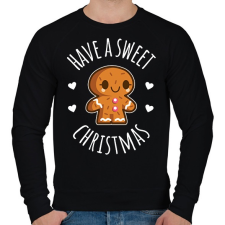 PRINTFASHION Have sweet Christmas - Férfi pulóver - Fekete férfi pulóver, kardigán