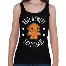 PRINTFASHION Have sweet Christmas - Női atléta - Fekete női trikó