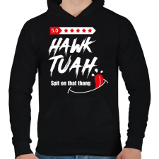 PRINTFASHION Hawk Tuah… Spit On That Thang - Férfi kapucnis pulóver - Fekete férfi pulóver, kardigán