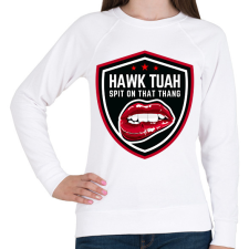 PRINTFASHION Hawk Tuah… Spit On That Thang - Női pulóver - Fehér női pulóver, kardigán