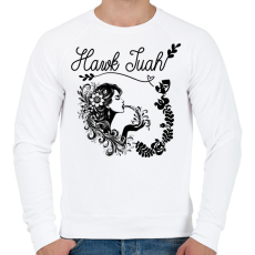 PRINTFASHION Hawk Tuah - split on that thang - Férfi pulóver - Fehér