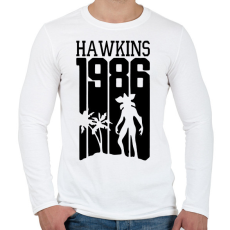 PRINTFASHION hawkins 1986 - Férfi hosszú ujjú póló - Fehér