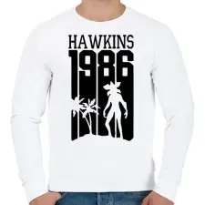 PRINTFASHION hawkins 1986 - Férfi pulóver - Fehér férfi pulóver, kardigán