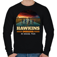 PRINTFASHION #hawkins - Férfi pulóver - Fekete férfi pulóver, kardigán
