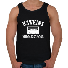 PRINTFASHION Hawkins Middle School - Fehér - Férfi atléta - Fekete