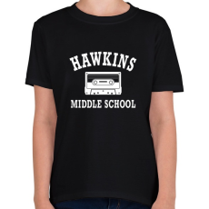PRINTFASHION Hawkins Middle School - Fehér - Gyerek póló - Fekete