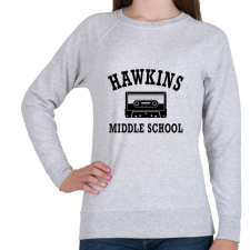 PRINTFASHION Hawkins Middle School - Fekete - Női pulóver - Sport szürke női pulóver, kardigán