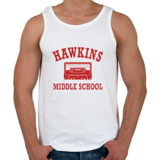 PRINTFASHION Hawkins Middle School - Piros - Férfi atléta - Fehér