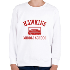 PRINTFASHION Hawkins Middle School - Piros - Gyerek pulóver - Fehér gyerek pulóver, kardigán