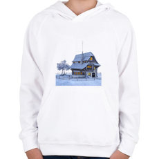 PRINTFASHION Ház - Gyerek kapucnis pulóver - Fehér