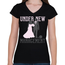 PRINTFASHION Házasság - Női V-nyakú póló - Fekete női póló