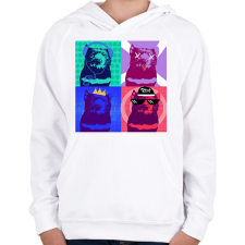 PRINTFASHION Háziállatom - Gyerek kapucnis pulóver - Fehér gyerek pulóver, kardigán