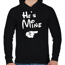PRINTFASHION He is mine - Férfi kapucnis pulóver - Fekete