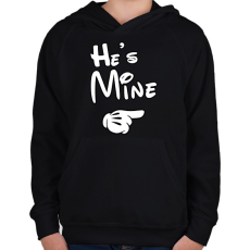 PRINTFASHION He is mine - Gyerek kapucnis pulóver - Fekete