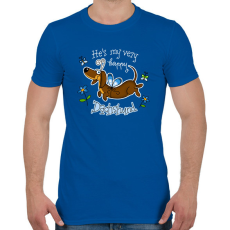 PRINTFASHION He's very happy Dachshund! - Férfi póló - Királykék