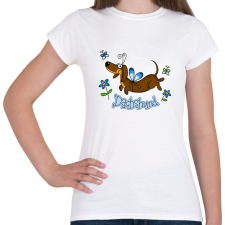 PRINTFASHION He's very happy Dachshund! - Női póló - Fehér női póló