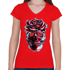 PRINTFASHION Heartless - Női V-nyakú póló - Piros