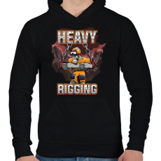 PRINTFASHION Heavy Rigging - Férfi kapucnis pulóver - Fekete