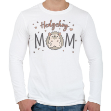 PRINTFASHION Hedgehog mom - Férfi hosszú ujjú póló - Fehér