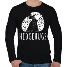 PRINTFASHION Hedgehugs - Férfi hosszú ujjú póló - Fekete