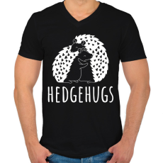 PRINTFASHION Hedgehugs - Férfi V-nyakú póló - Fekete