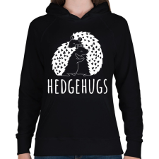 PRINTFASHION Hedgehugs - Női kapucnis pulóver - Fekete női pulóver, kardigán