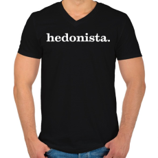 PRINTFASHION hedonista - Férfi V-nyakú póló - Fekete