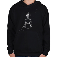 PRINTFASHION Hegedű - Gyerek kapucnis pulóver - Fekete