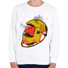 PRINTFASHION Hegesztő sisak - Gyerek pulóver - Fehér gyerek pulóver, kardigán