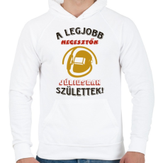 PRINTFASHION Hegesztő szülinapja július színes - Férfi kapucnis pulóver - Fehér