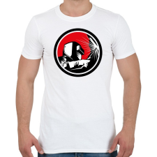 PRINTFASHION Hegesztős minta - fekete-fehér-vörös - Férfi póló - Fehér férfi póló