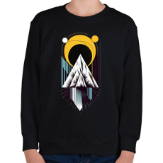 PRINTFASHION Hegy és hold minimalista dizájn - Gyerek pulóver - Fekete