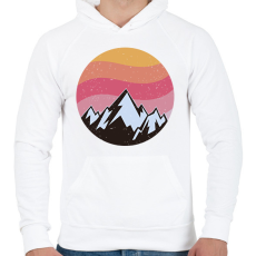 PRINTFASHION Hegycsúcs - Férfi kapucnis pulóver - Fehér