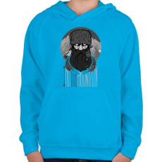 PRINTFASHION Hegyi ember - Gyerek kapucnis pulóver - Azúrkék