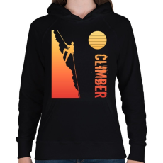 PRINTFASHION hegymászás  - Női kapucnis pulóver - Fekete