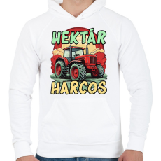 PRINTFASHION Hektár Harcos - Férfi kapucnis pulóver - Fehér