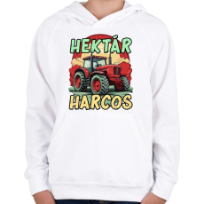 PRINTFASHION Hektár Harcos - Gyerek kapucnis pulóver - Fehér