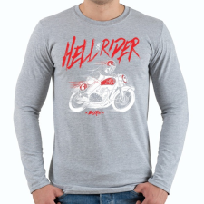 PRINTFASHION Hell Rider - fehér - Férfi hosszú ujjú póló - Sport szürke férfi póló