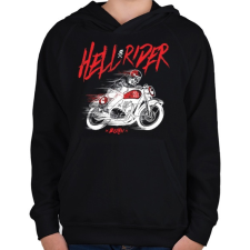 PRINTFASHION Hell Rider - fehér - Gyerek kapucnis pulóver - Fekete gyerek pulóver, kardigán