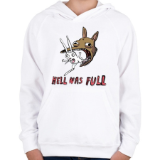 PRINTFASHION Hell was fun - Gyerek kapucnis pulóver - Fehér gyerek pulóver, kardigán