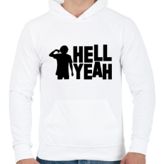 PRINTFASHION Hell Yeah - Férfi kapucnis pulóver - Fehér