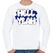 PRINTFASHION Hell Yeah  - Férfi pulóver - Fehér férfi pulóver, kardigán