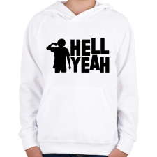 PRINTFASHION Hell Yeah - Gyerek kapucnis pulóver - Fehér gyerek pulóver, kardigán