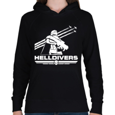 PRINTFASHION Helldivers - Női kapucnis pulóver - Fekete női pulóver, kardigán