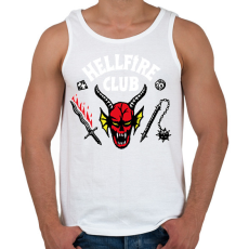 PRINTFASHION Hellfire Club - Férfi atléta - Fehér