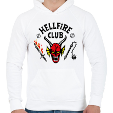 PRINTFASHION Hellfire Club - Férfi kapucnis pulóver - Fehér