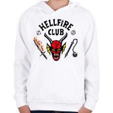 PRINTFASHION Hellfire Club - Gyerek kapucnis pulóver - Fehér gyerek pulóver, kardigán