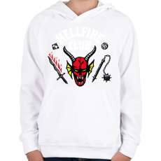 PRINTFASHION Hellfire Club - Gyerek kapucnis pulóver - Fehér