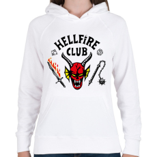 PRINTFASHION Hellfire Club - Női kapucnis pulóver - Fehér